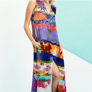 NWOT Megan Park Maxi Collared Printed Dress size 1/US6
